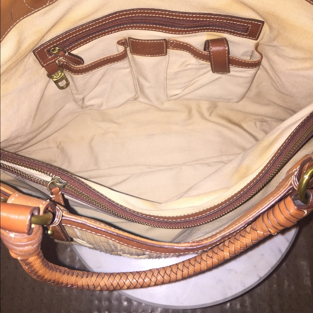 Cole Haan woven leather trim handbag tote❤️❤️❤️❤️ - Picture 6 of 8